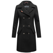 Marikoo Nanakoo Damen Trenchcoat Wintermantel Schwarz Größe S - Gr. 36