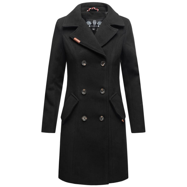 Marikoo Nanakoo Damen Trenchcoat Wintermantel Schwarz Größe M - Gr. 38