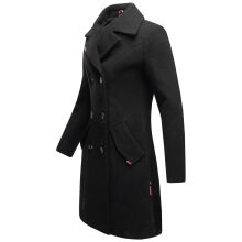 Marikoo Nanakoo Damen Trenchcoat Wintermantel Schwarz Größe M - Gr. 38