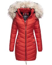 Navahoo Nimalaa warme Damen Winter Steppjacke mit Kapuze Rot Größe XS - Gr. 34
