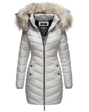 Navahoo Nimalaa warme Damen Winter Steppjacke mit Kapuze Hellgrau Größe S - Gr. 36