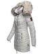 Navahoo Nimalaa warme Damen Winter Steppjacke mit Kapuze Hellgrau Größe S - Gr. 36