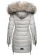 Navahoo Nimalaa warme Damen Winter Steppjacke mit Kapuze Hellgrau Größe S - Gr. 36