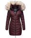 Navahoo Nimalaa warme Damen Winter Steppjacke mit Kapuze Weinrot Größe XS - Gr. 34
