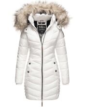 Navahoo Nimalaa warme Damen Winter Steppjacke mit Kapuze Weiß Größe XS - Gr. 34