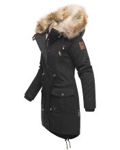Navahoo Rosinchen Damen Parka Winterjacke mit Kapuze Schwarz Größe L - Gr. 40