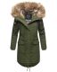 Navahoo Rosinchen Damen Parka Winterjacke mit Kapuze Olive Größe XL - Gr. 42