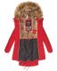 Navahoo Rosinchen Damen Parka Winterjacke mit Kapuze Rot Größe L - Gr. 40