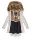 Navahoo Rosinchen Damen Parka Winterjacke mit Kapuze Hellgrau Größe S - Gr. 36