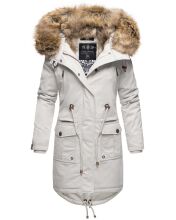 Navahoo Rosinchen Damen Parka Winterjacke mit Kapuze Hellgrau Größe L - Gr. 40