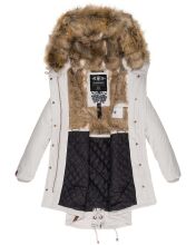Navahoo Rosinchen Damen Parka Winterjacke mit Kapuze Hellgrau Größe L - Gr. 40