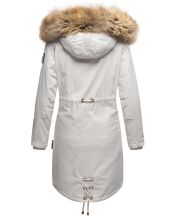 Navahoo Rosinchen Damen Parka Winterjacke mit Kapuze Hellgrau Größe XL - Gr. 42