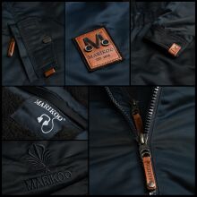 Marikoo Sanakoo Damen Winterjacke mit Kapuze und Teddyfell  Schwarz Größe XS - Gr. 34