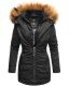 Marikoo Sanakoo Damen Winterjacke mit Kapuze und Teddyfell  Schwarz Größe XS - Gr. 34