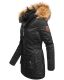 Marikoo Sanakoo Damen Winterjacke mit Kapuze und Teddyfell  Schwarz Größe XS - Gr. 34