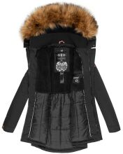 Marikoo Sanakoo Damen Winterjacke mit Kapuze und Teddyfell  Schwarz Größe L - Gr. 40