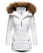 Marikoo Sanakoo Damen Winterjacke mit Kapuze und Teddyfell  Weiß Größe XS - Gr. 34