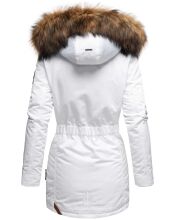 Marikoo Sanakoo Damen Winterjacke mit Kapuze und Teddyfell  Weiß Größe XS - Gr. 34