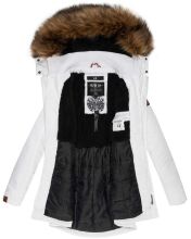 Marikoo Sanakoo Damen Winterjacke mit Kapuze und Teddyfell  Weiß Größe XS - Gr. 34