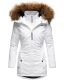 Marikoo Sanakoo Damen Winterjacke mit Kapuze und Teddyfell  Weiß Größe XS - Gr. 34