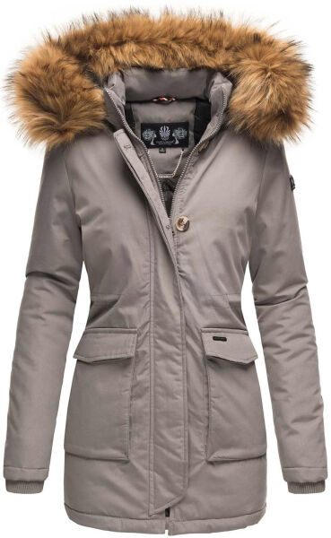 Navahoo Schneeengel-Princess Damen Parka Winterjacke mit KapuzeGrau Größe XS - Gr. 34