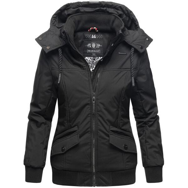 Marikoo Sumikoo Damen Jacke mit Kapuze Schwarz-Gr.S