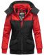 Marikoo Sumikoo Damen Jacke mit Kapuze Rot-Schwarz-Gr.XS