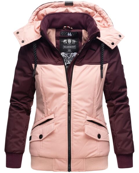Marikoo Sumikoo Damen Jacke mit Kapuze Weinrot-Gr.XS