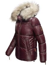 Navahoo Tikunaa ladies winter jacket quilted jacket with faux fur hood - Wine Red-Gr.S