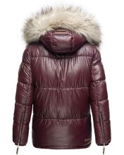 Navahoo Tikunaa ladies winter jacket quilted jacket with faux fur hood - Wine Red-Gr.S
