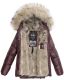 Navahoo Tikunaa ladies winter jacket quilted jacket with faux fur hood - Wine Red-Gr.S