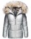 Navahoo Tikunaa ladies winter jacket quilted jacket with faux fur hood - Silver-Gr.XS