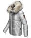 Navahoo Tikunaa ladies winter jacket quilted jacket with faux fur hood - Silver-Gr.XS