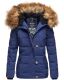 Navahoo Zoja Damen gespteppte Winterjacke gefüttert mit Teddyfell Blau Größe XS - Gr. 34