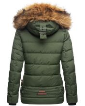 Navahoo Zoja Damen gespteppte Winterjacke gefüttert mit Teddyfell Olive Größe XS - Gr. 34