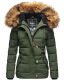 Navahoo Zoja Damen gespteppte Winterjacke gefüttert mit Teddyfell Olive Größe XS - Gr. 34