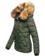 Navahoo Zoja Damen gespteppte Winterjacke gefüttert mit Teddyfell Olive Größe XS - Gr. 34