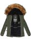 Navahoo Zoja Damen gespteppte Winterjacke gefüttert mit Teddyfell Olive Größe XS - Gr. 34