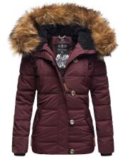 Navahoo Zoja ladies quilted jacket with teddy fur - Wine Red-Gr.M