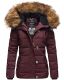 Navahoo Zoja ladies quilted jacket with teddy fur - Wine Red-Gr.L