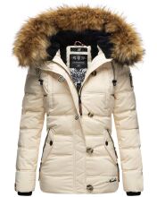 Navahoo Zoja Damen gespteppte Winterjacke gefüttert mit Teddyfell Beige Größe XS - Gr. 34