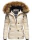 Navahoo Zoja Damen gespteppte Winterjacke gefüttert mit Teddyfell Beige Größe XS - Gr. 34