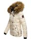 Navahoo Zoja Damen gespteppte Winterjacke gefüttert mit Teddyfell Beige Größe XS - Gr. 34