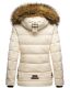 Navahoo Zoja Damen gespteppte Winterjacke gefüttert mit Teddyfell Beige Größe XS - Gr. 34