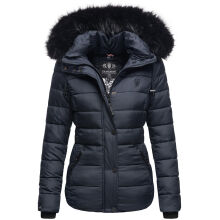 Navahoo Zuckerbiene Damen gefütterte Steppjacke mit Kapuze Navy Größe XS - Gr. 34
