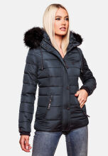 Navahoo Zuckerbiene Damen gefütterte Steppjacke mit Kapuze Navy Größe XS - Gr. 34