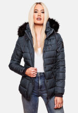 Navahoo Zuckerbiene Damen gefütterte Steppjacke mit Kapuze Navy Größe XS - Gr. 34