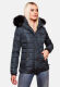 Navahoo Zuckerbiene Damen gefütterte Steppjacke mit Kapuze Navy Größe XS - Gr. 34