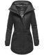 Navahoo Avrille Damen Parka Winterjacke mit Kapuze Schwarz Größe XS - Gr. 34