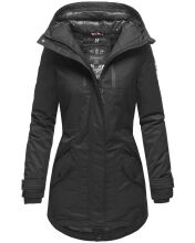 Navahoo Avrille Damen Parka Winterjacke mit Kapuze Schwarz Größe XXL - Gr. 44